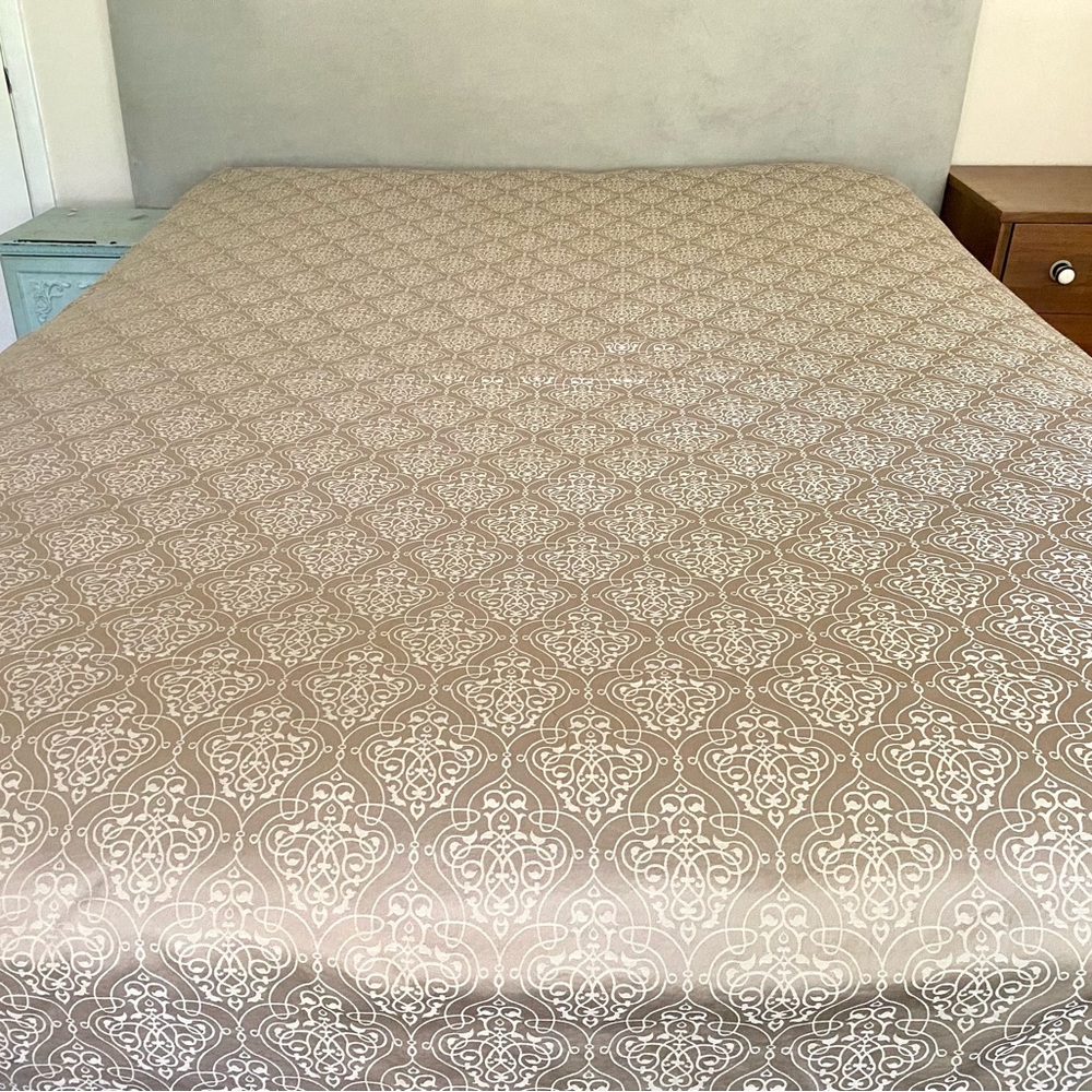 SDH Jacquard King Duvet Cover Egyptian Cotton Petite Marrakesh Taupe/Ivory